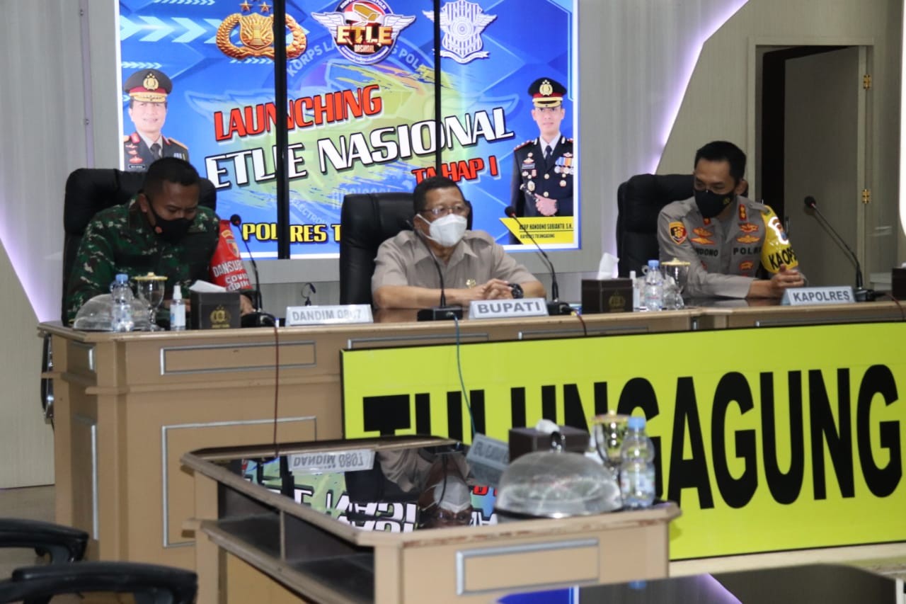 Polres Tulungagung Mengikuti Peluncuran ETLE Bersama Korlantas Polri Secara Virtual