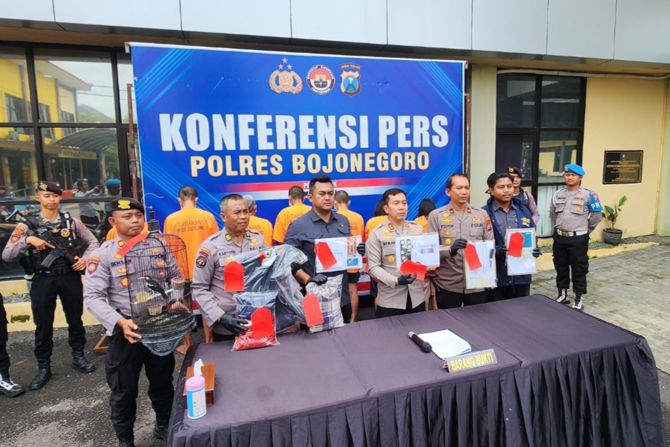 Ops Sikat Semeru, Polres Bojonegoro Amankan 8 Pelaku Kejahatan