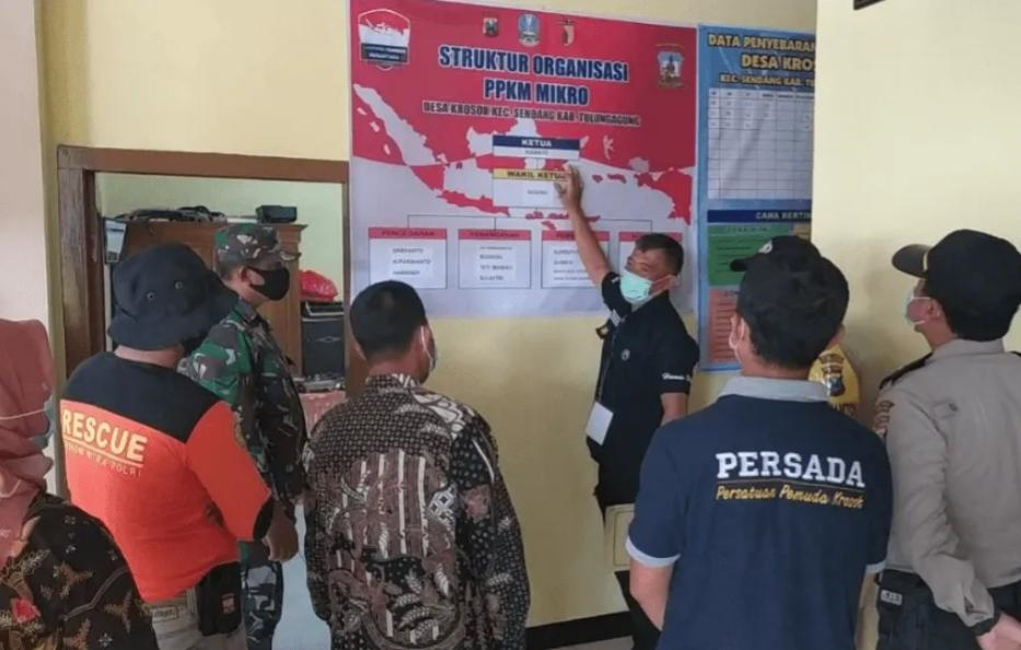 Tim Assistensi Polres Tulungagung Melakukan Kunjungan Ke Posko PPKM MIKRO WIlayah Sendang