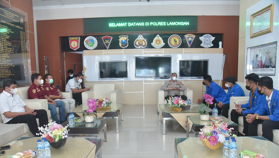 Gelar Audiensi Dengan PMII, Kapolres Lamongan Harapkan Polres Lamongan dan PMII Bersinergi Dalam Pen