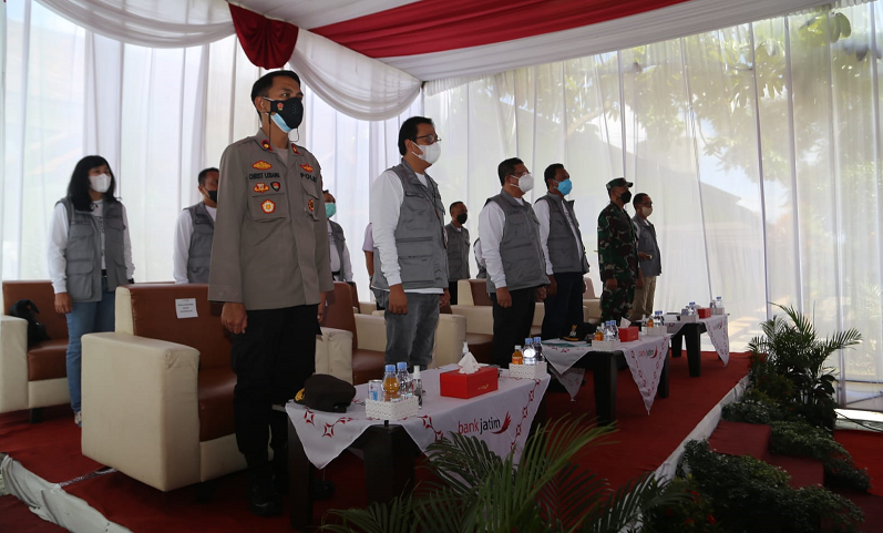 Waka Polres Tulungagung Bersama Forkopimda Tinjau Vaksinasi Pelajar di SMPN 3 Tulungagung