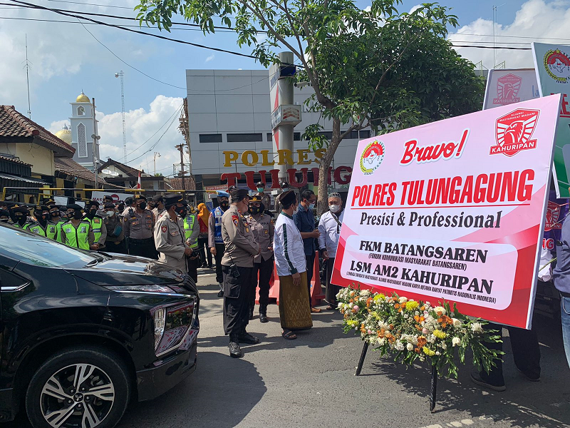 Polres Tulungagung Kawal Aksi Damai Aliansi Masyarakat Madani Kahuripan