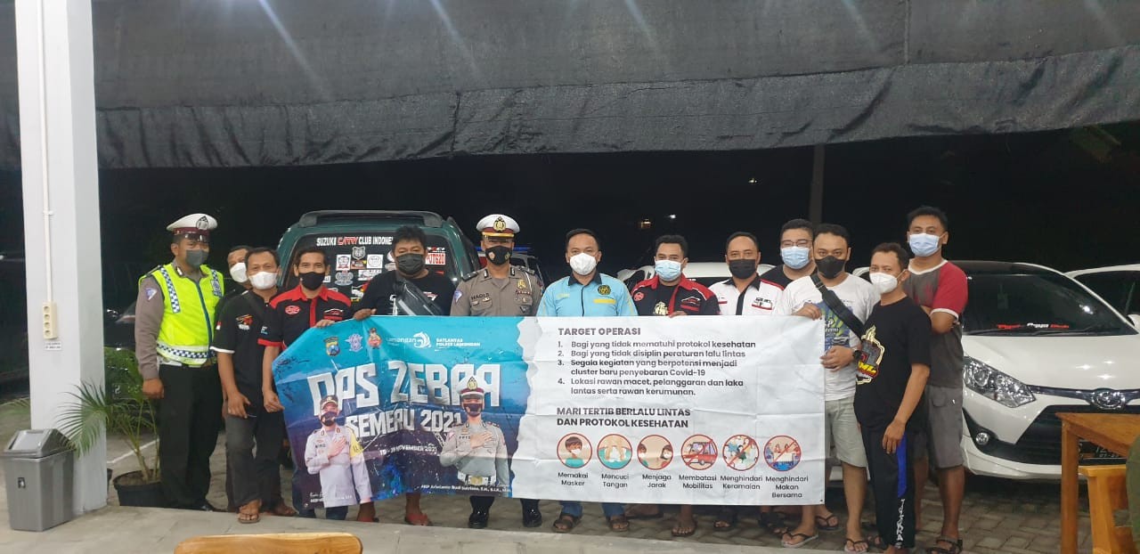 Unit Kamsel Satlantas Polres Lamongan Sosialisasi Ops Zebra Semeru 2021 Kepada FKML di Lamongan